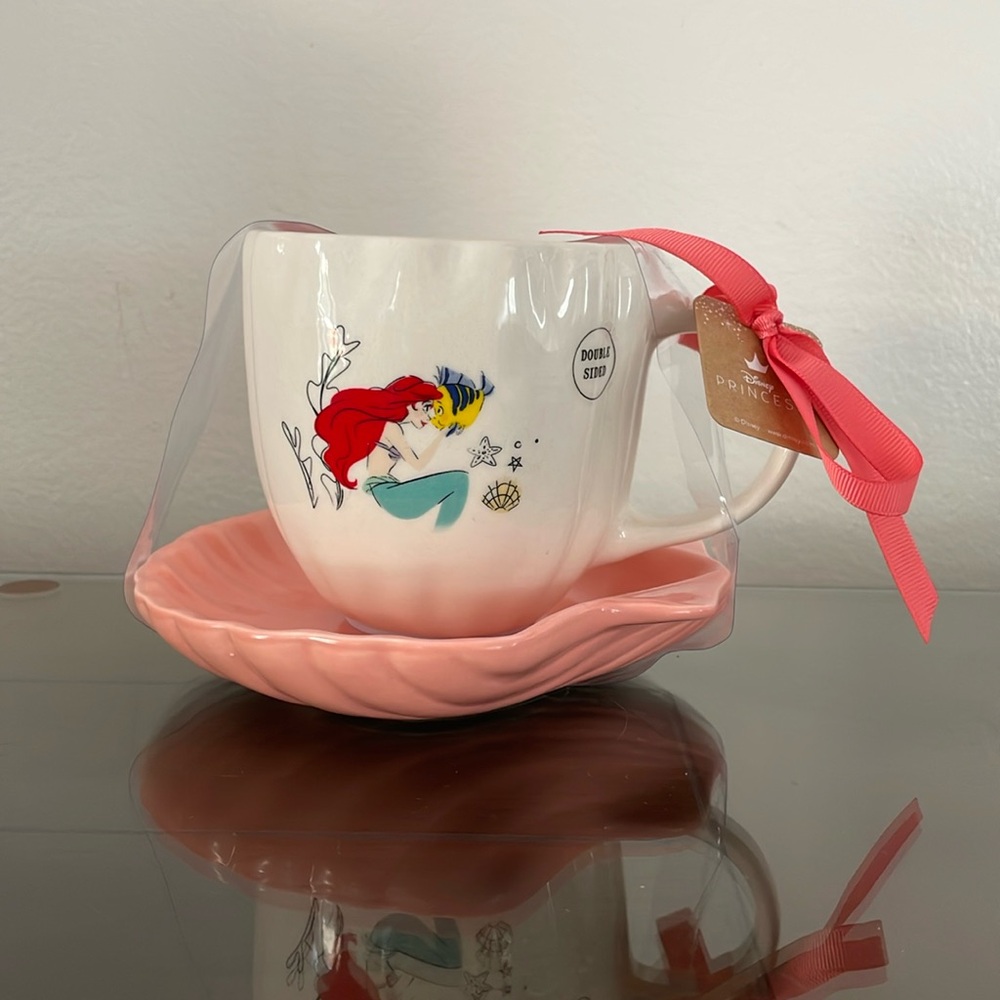Disney Princess Rae Dunn Little Mermaid Cup and Saucer.